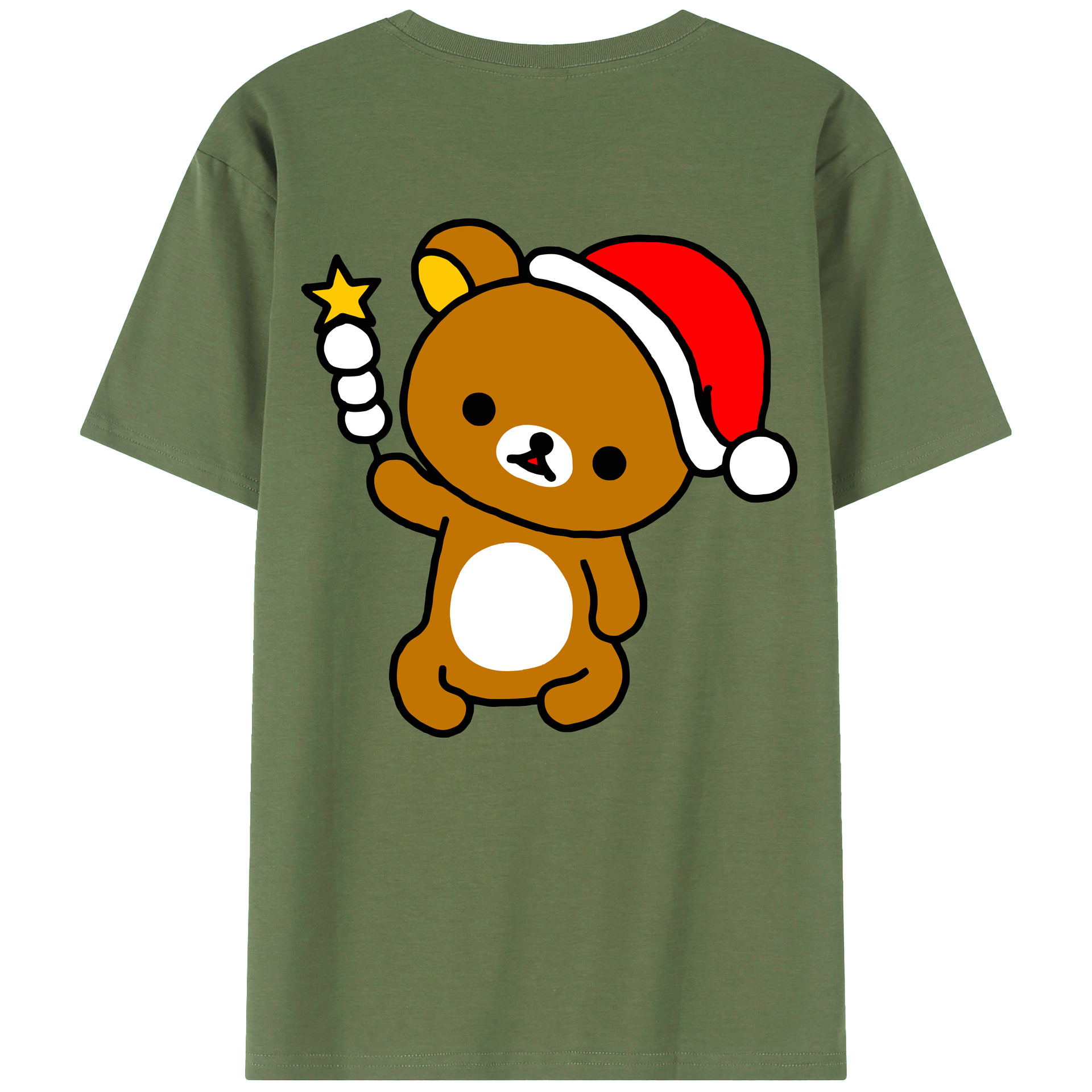 （画像用） リラックマ リラックマ キイロイトリ Rilakkuma Korilakkuma Kiiroitori 綿100％ メンズ半袖Tシャツ（バックプリント） 通気性
